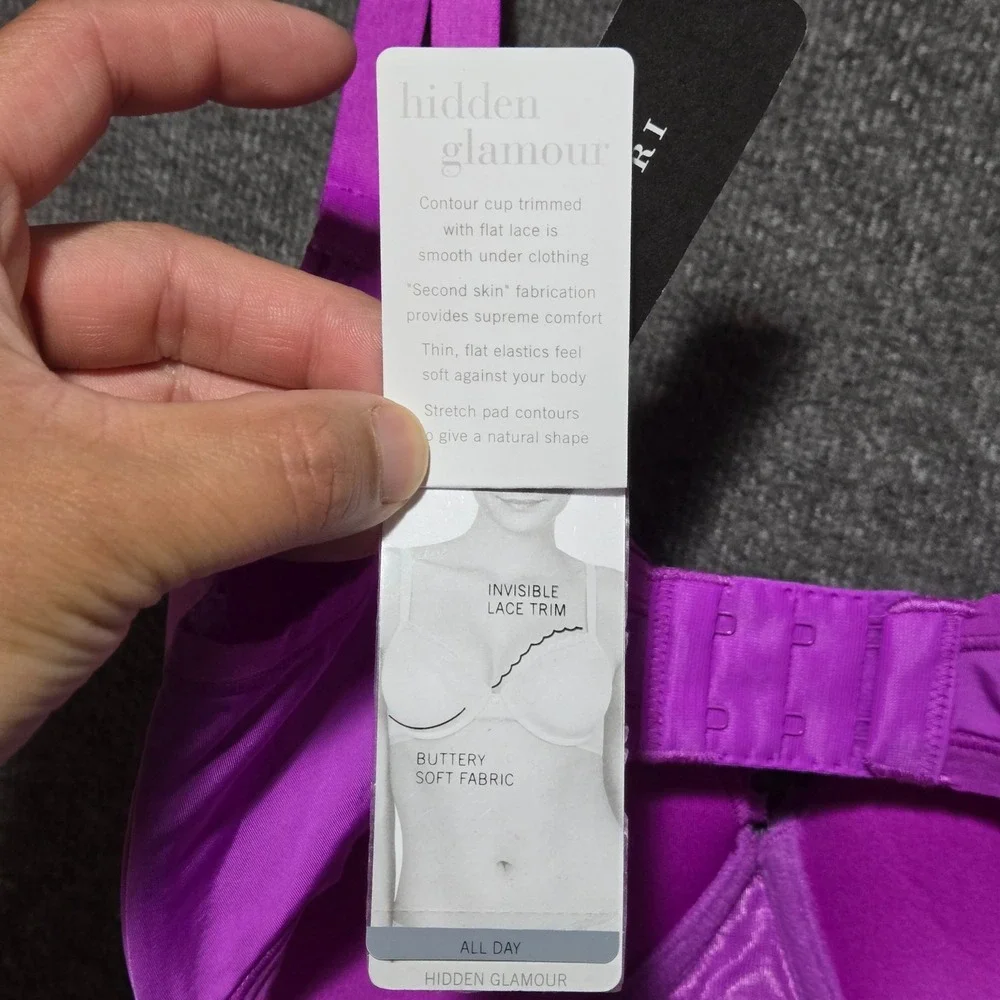 Natori 736044 Hidden Glamour Contour Underwire Bra Sz 32DD Sugar Plum NWT